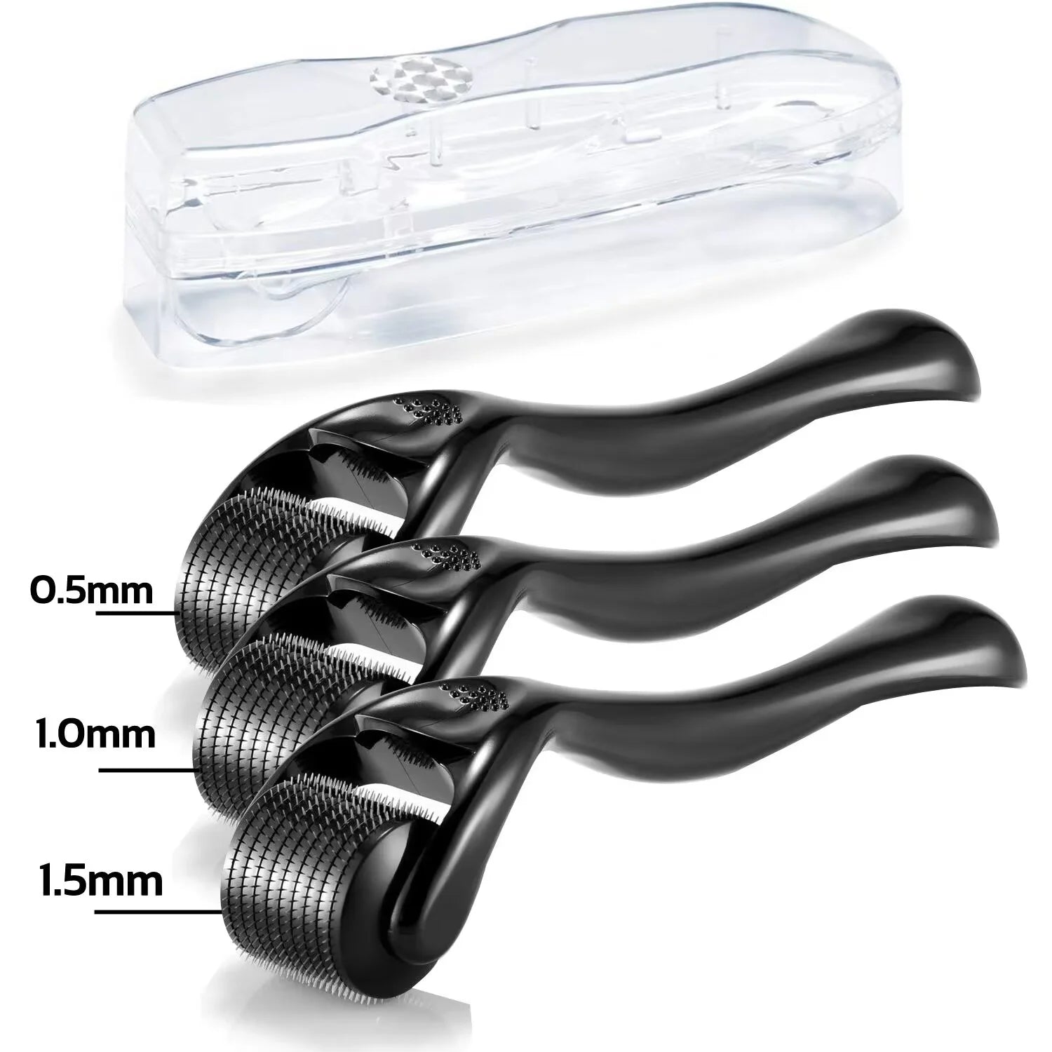 3 Packs Derma Roller 540 Microneedle Roller for Face Body Beard Hair Growth, Titanium Micro Needles Roller for Home Use