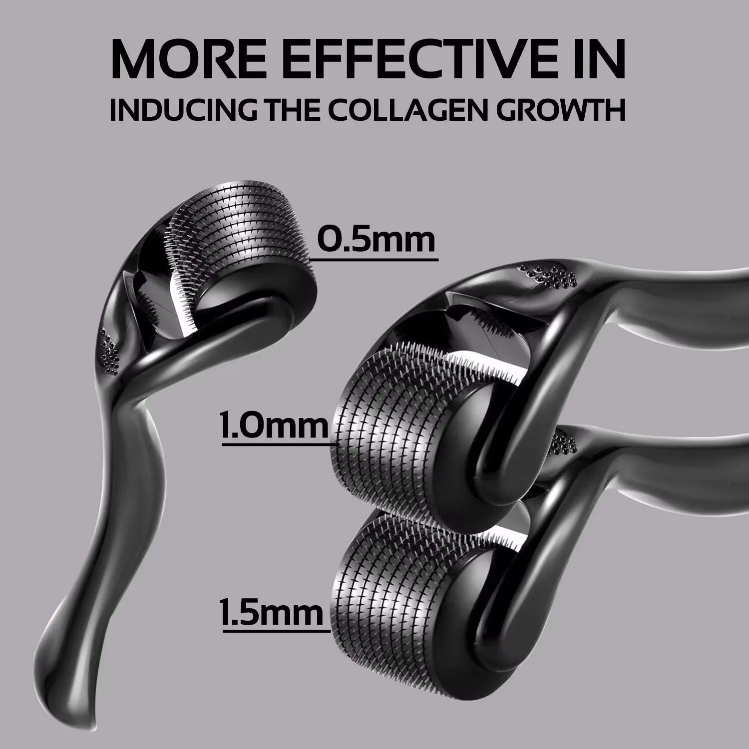 3 Packs Derma Roller 540 Microneedle Roller for Face Body Beard Hair Growth, Titanium Micro Needles Roller for Home Use